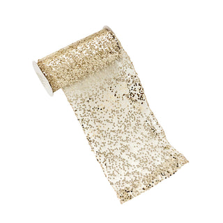 CR3029C  Listón Confetti Champaña 15 cm. x 4.57 mts.