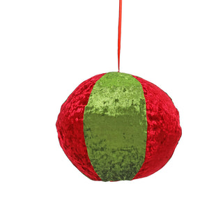 CX24013R Ornamento Puff Colapsable Verde y Rojo 30 cm.