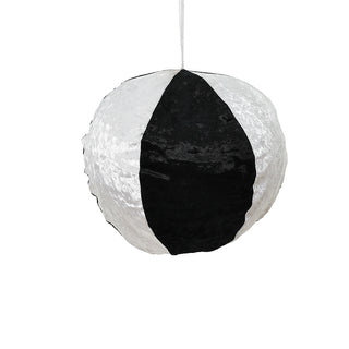 CX24014B Ornamento Puff Colapsable Negro y Blanco 40 cm.