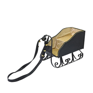 CX2430N Trineo Decorativo Negro y Oro 40x15x30 cm.