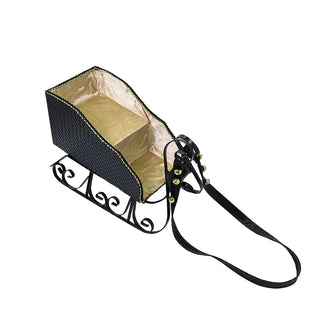 CX2430N Trineo Decorativo Negro y Oro 40x15x30 cm.