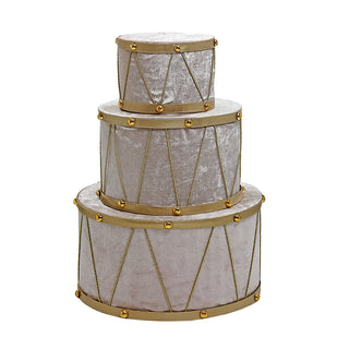 CX25423 Ornamento Tambor Ivory Gold Mediano 30 cm.