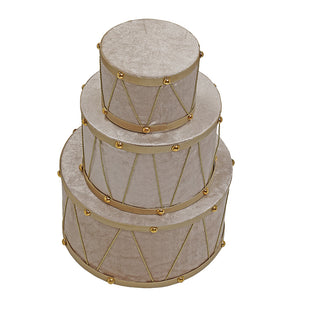 CX25423 Ornamento Tambor Ivory Gold Mediano 30 cm.