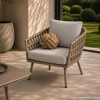 Sillón Maldivas Taupe 75cm(L) x 79cm(P) x 69cm(A) en Aluminio