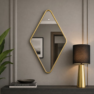 MQ5485O Espejo Rombo Oro 49x83cm.