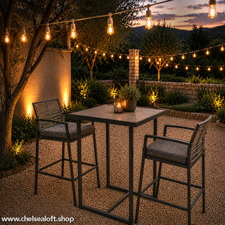 LH028B SERIE DE 10 FOCOS COLGANTES PARA EXTERIOR CON EXCLUSIVO, CORDÓN DE DISEÑADOR YUTE Y SOCKET TAUPÉ SIN PANTALLA 5 MTS(STRING LIGHTS) Descripción adicional: Cable eléctrico forrado, con acabado yute resistente al agua para exterior.