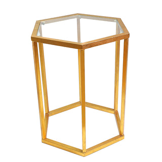 FT035O-4 Mesa Hexagonal Oro (L)50.5X(P)58X(A)68.5 Cm.