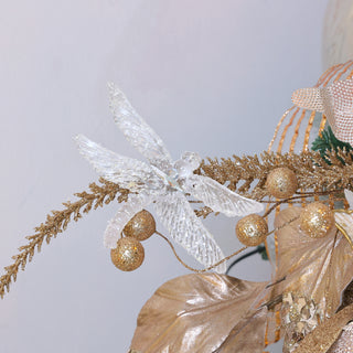 RH1267B Par De Libélulas Nieve Blanca 12 Cm.