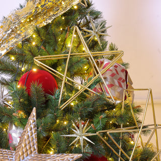 MQ9044OG Ornamento Estrella 3D Metal Oro Grande 38x40cm.