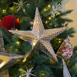 MQ8614OC Estrella Rombos Metal Oro Chica 37x34cm.