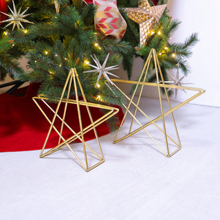 MQ9044OG Ornamento Estrella 3D Metal Oro Grande 38x40cm.