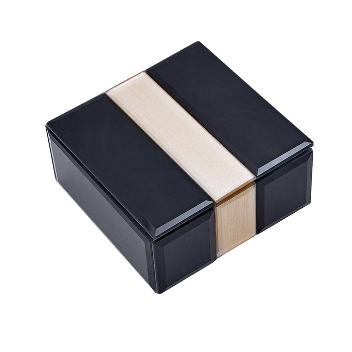 HM2435NCH Caja Cuadrada Negro Con Champaña 12cm(L)x 12cm(P)x 6cm(A)