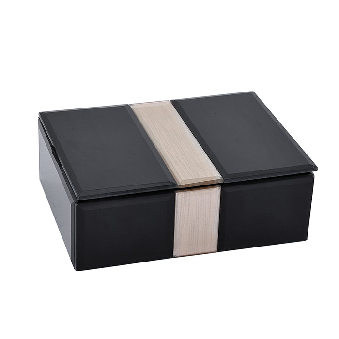 HM2436NCH Caja Rectangular Negro Con Champaña 16cm(L)x 12cm(P)x 6cm(A)
