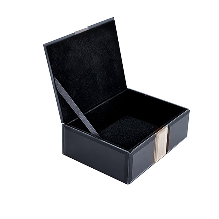 HM2436NCH Caja Rectangular Negro Con Champaña 16cm(L)x 12cm(P)x 6cm(A)