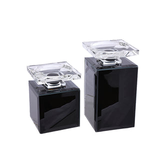 HM2447NC Portacirio Chico Espejo Negro 9cm(L)x 9cm(P)x 13cm(A)