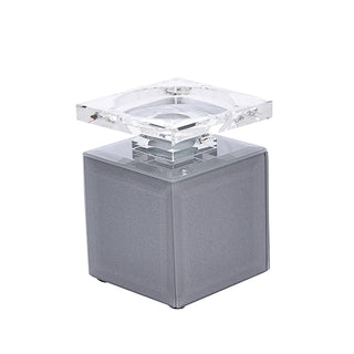 HM2447PFC Portacirio Chico Plata Frost 9cm(L)x 9cm(P)x 13cm(A)