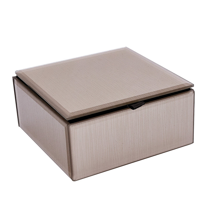 HM2450CH Caja Cuadrada Cortez Champaña 12cm(L)x 12cm(P)x 6cm(A)