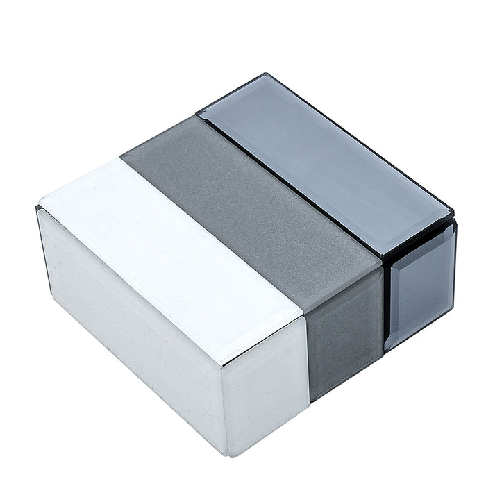 HM2484 Caja Cuadrada Colorblock Frio 12cm(L)x 12cm(P)x 6cm(A)