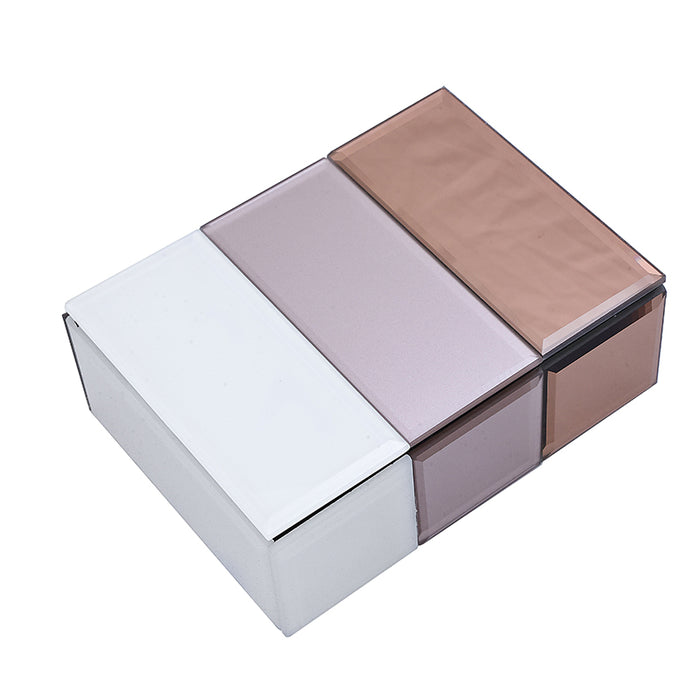 HM2491 Caja Rectangular Colorblock Calido 16cm(L)x 12cm(P)x 6cm(A)