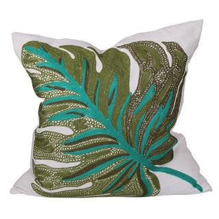 KC009 Cubierta Bordado Hoja Rain Forest 50x50 cm .