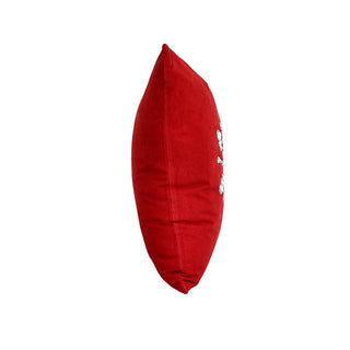 KC240450 Cojín Rojo Pedrería Copo de Nieve 50x50 cm.