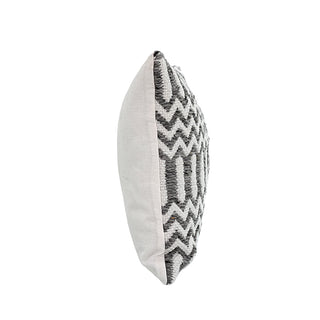KC242835 Cojín Zanzibar Blanco Bordado Gris 35x50 cm.