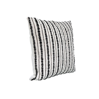 KC244550 Cojín Cape Town Blanco Bordado Negro 50x50cm.
