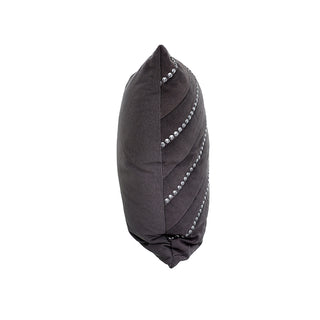 KC244850 Cojín Plegado Gris Oxford Tachoneado Plata 50x50 cm.