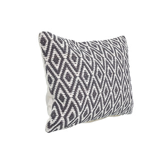 KC245035 Cojín Mozambique Blanco Bordado Gris 35x50 cm.