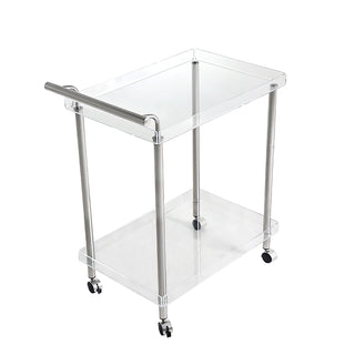 KI554PN  Carrito Servicio Plata Niquelada y Acrílico 67(L)X40(P)X78(4) Cm.
