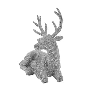 LO24939 Gran Venado Diamante Acostado Plata 63 x 59 cm.