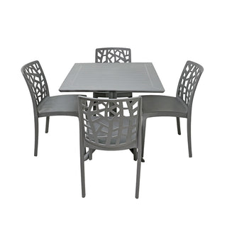 LW03GO Mesa Gaudi Gris Oxford de plástico resistente al sol PP-UV 80x80x75cm.