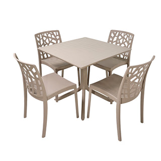 LW03TA  Mesa Gaudi Taupé de plástico resistente al sol PP-UV 80x80x75cm.
