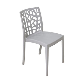 LW188GC  Silla Gaudi Gris Claro estibable de plástico resistente al sol PP-UV 43x53x82cm.