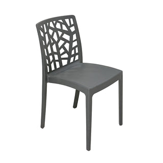LW188GO  Silla Gaudi Gris Oxford estibable de plástico resistente al sol PP-UV 43x53x82cm.