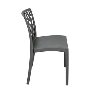 LW188GO  Silla Gaudi Gris Oxford estibable de plástico resistente al sol PP-UV 43x53x82cm.