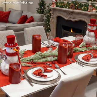 KLC074 Vela LED Cera Derretida Chica Roja 10x13cm.(2 Baterías AA no incluidas)