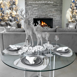 LO24660 Venado Diamante Chico Plata 44 x 52 cm.