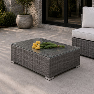 KA25MG Mesa Centro/Lateral Kauna Oa Corteza Gris 90x60x32 Cm.
