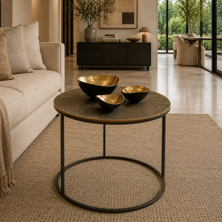 MIN3001 Mesa de Centro Metal Oro Grande 56 cm.