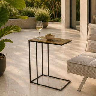 MIN069O Mesa de Servicio Metal Oro 51x30x61 cm.