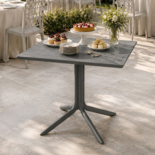 LW03GO Mesa Gaudi Gris Oxford de plástico resistente al sol PP-UV 80x80x75cm.