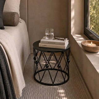 MQ3045NC Mesa Pedestal Tambor Negro 30cm.