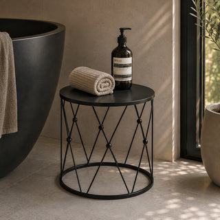 MQ3045NM Mesa Pedestal Tambor Negro 40cm.
