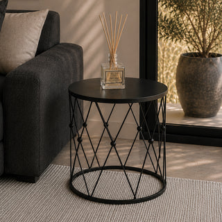 MQ3045NG Mesa Pedestal Tambor Negro 50cm.