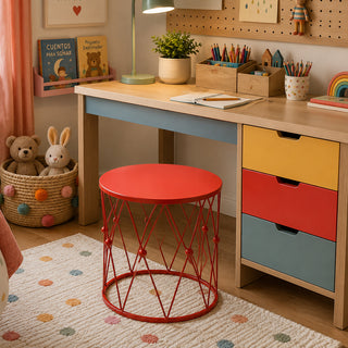 MQ3045RG Mesa Pedestal Tambor Rojo 50cm.