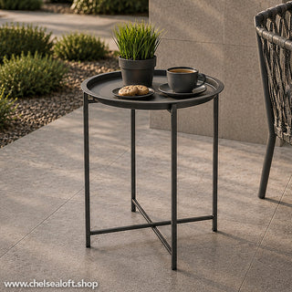 BK3180A Mesa plegable con charola acabado Antracita