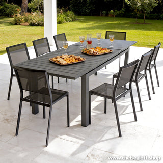 BK1677A Mesa Rectangular de Extensión Antracita en Aluminio acabado para exterior 180/240cm(L) x 100cm(P) x 77cm(A)