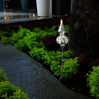 RJL407P Esfera Finial Solar Plata 100 CM.