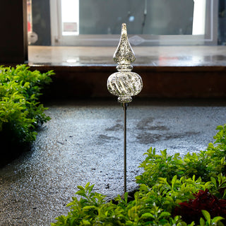 RJL407P Esfera Finial Solar Plata 100 CM.